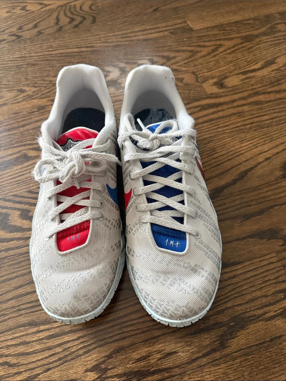 Nike JA 3SE White Kids Sneakers with Blue and Red Accents